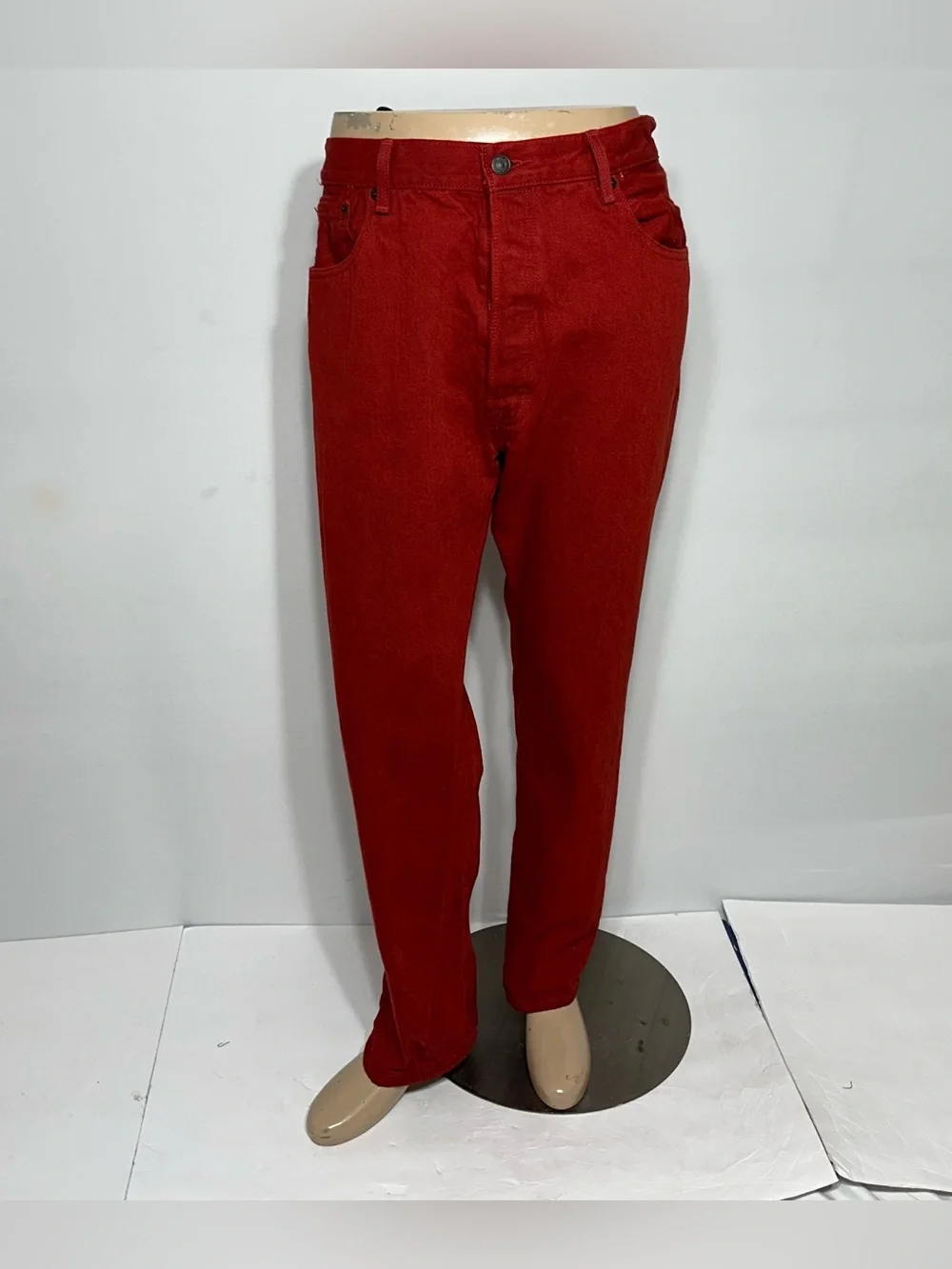 Vtg Levis 501XX Jeans Mens 38x32 (FITS 36x30) Red Denim Button Fly Mexico Y2K